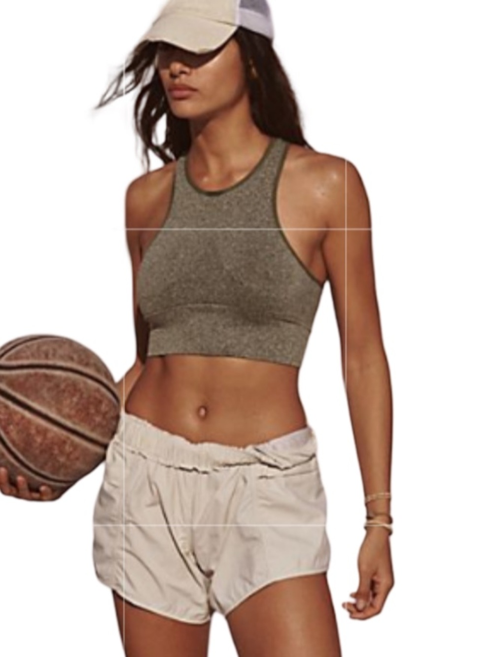 Free People Movement Muted Beige Women’s Elastic Waist Athletic Shorts
